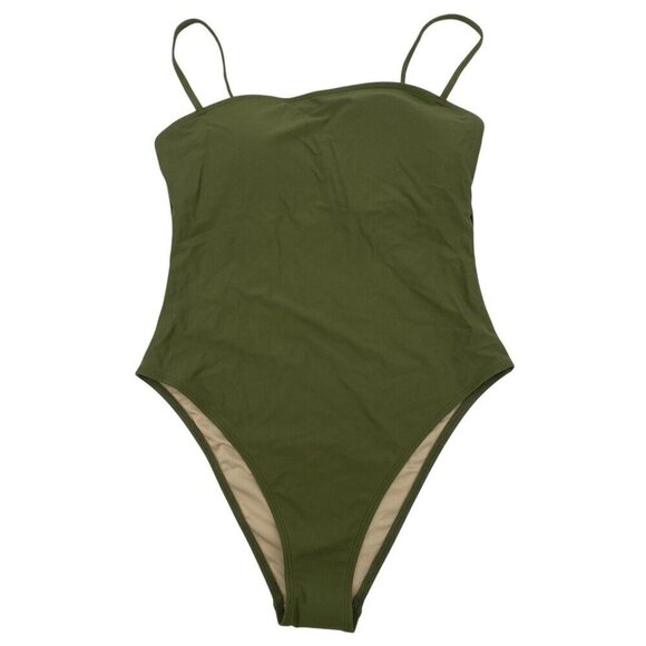 Relleciga Italy Size Large Army Green Cheeky One Piece Swimsuit NWT - Picture 1 of 11